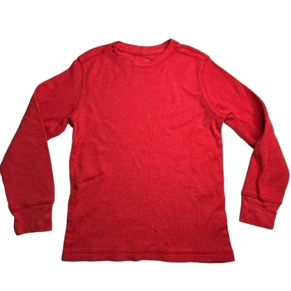 Boys Size Small Red Long Sleeve Thermal Top and Fleece Spiderman Pajama Bottoms